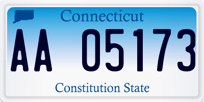 CT license plate AA05173
