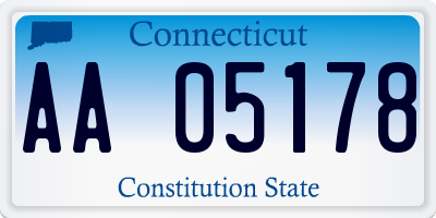CT license plate AA05178