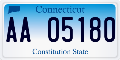 CT license plate AA05180