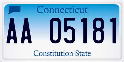 CT license plate AA05181