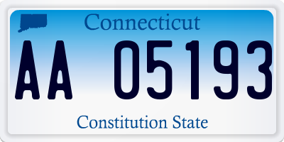 CT license plate AA05193