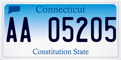 CT license plate AA05205