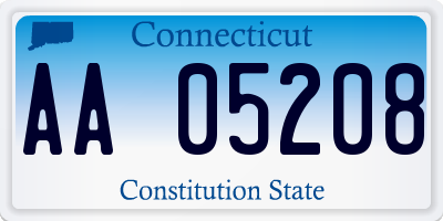 CT license plate AA05208