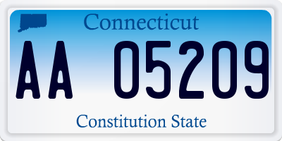 CT license plate AA05209