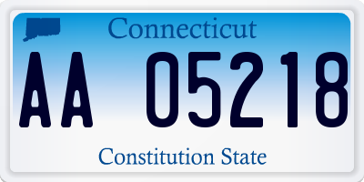 CT license plate AA05218