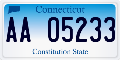 CT license plate AA05233