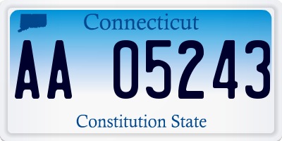 CT license plate AA05243