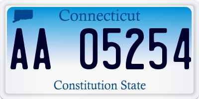 CT license plate AA05254