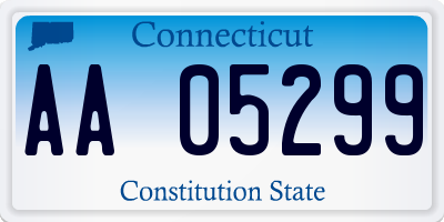 CT license plate AA05299