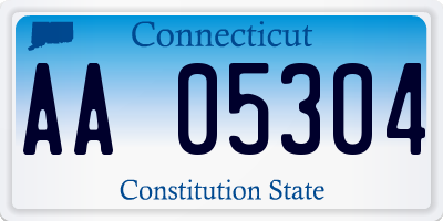 CT license plate AA05304