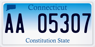 CT license plate AA05307