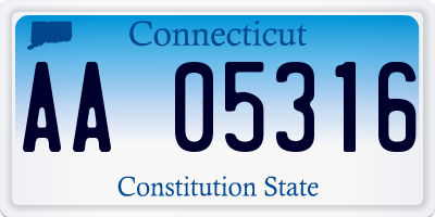 CT license plate AA05316