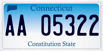 CT license plate AA05322