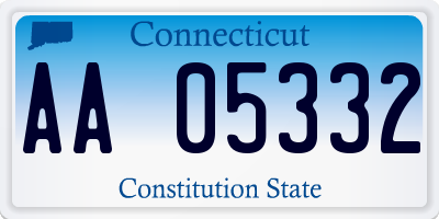 CT license plate AA05332