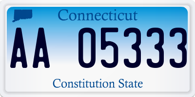 CT license plate AA05333