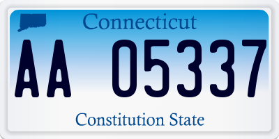 CT license plate AA05337