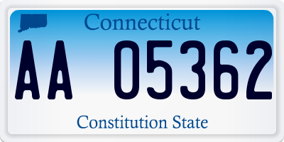 CT license plate AA05362