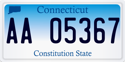 CT license plate AA05367