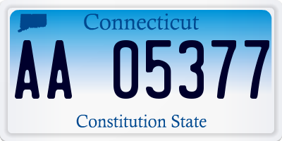 CT license plate AA05377