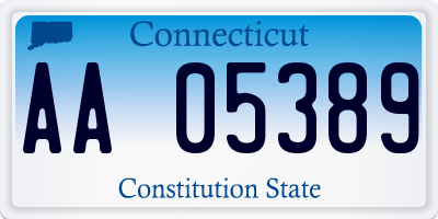 CT license plate AA05389