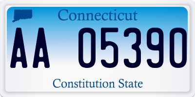 CT license plate AA05390