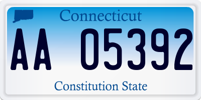 CT license plate AA05392