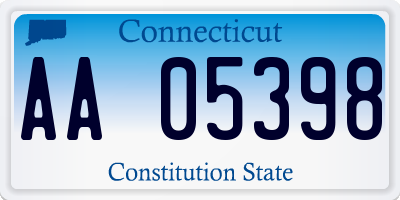 CT license plate AA05398