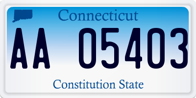 CT license plate AA05403