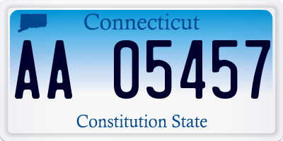 CT license plate AA05457