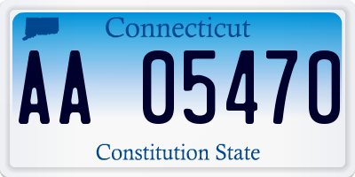 CT license plate AA05470