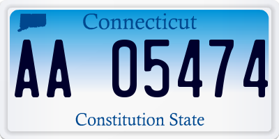 CT license plate AA05474