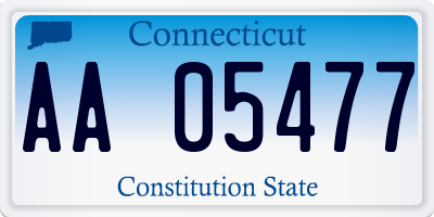 CT license plate AA05477