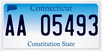 CT license plate AA05493