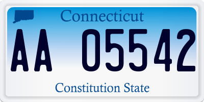 CT license plate AA05542