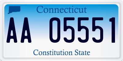CT license plate AA05551