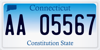 CT license plate AA05567