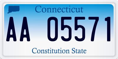 CT license plate AA05571