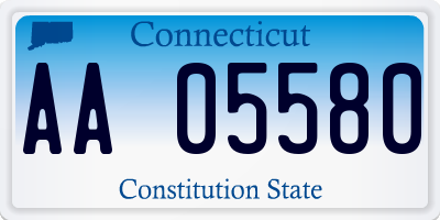 CT license plate AA05580