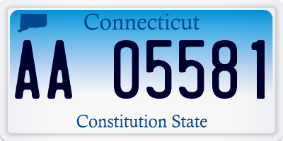 CT license plate AA05581