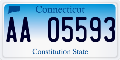 CT license plate AA05593