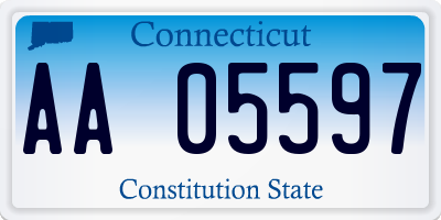 CT license plate AA05597