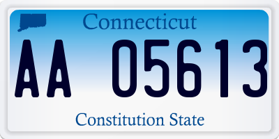 CT license plate AA05613