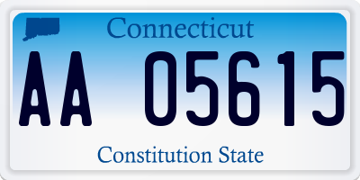 CT license plate AA05615