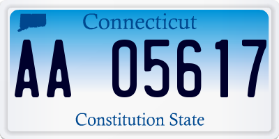 CT license plate AA05617