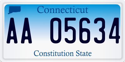 CT license plate AA05634