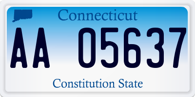 CT license plate AA05637