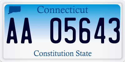 CT license plate AA05643