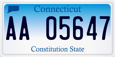 CT license plate AA05647