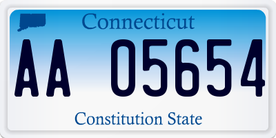 CT license plate AA05654