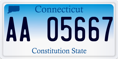 CT license plate AA05667